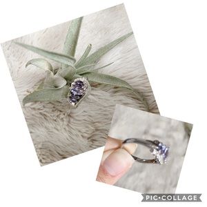 Blue stone silver ring